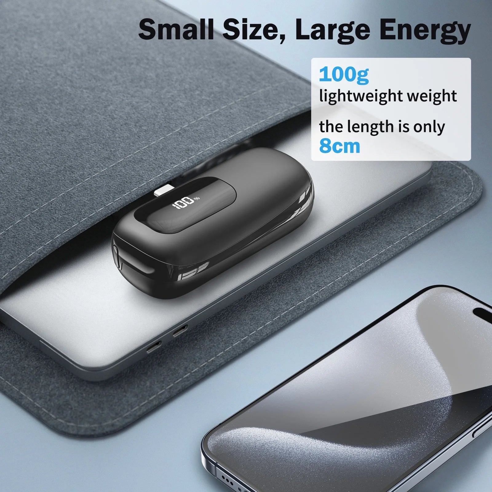 Portable Charger Power Bank Type-C,5000Mah Battery Pack Charing Bank, Compatible with Android Samsung,Pixel,Iphone16/15 Series,Black